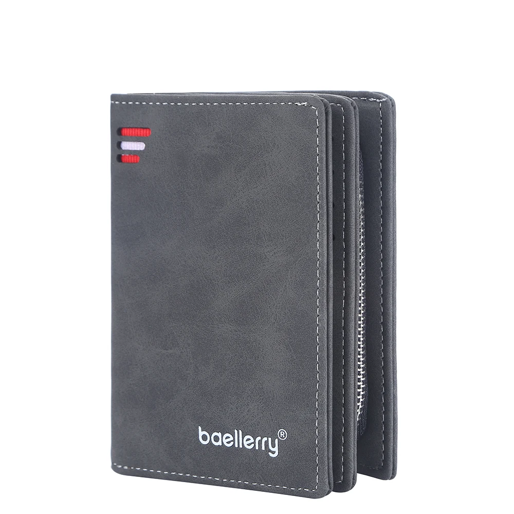 새로운 가죽 남성 지갑 고품질 지퍼 짧은 디자인 지갑 힙스터 신용카드 홀더 동전 지갑 빈티지 지갑