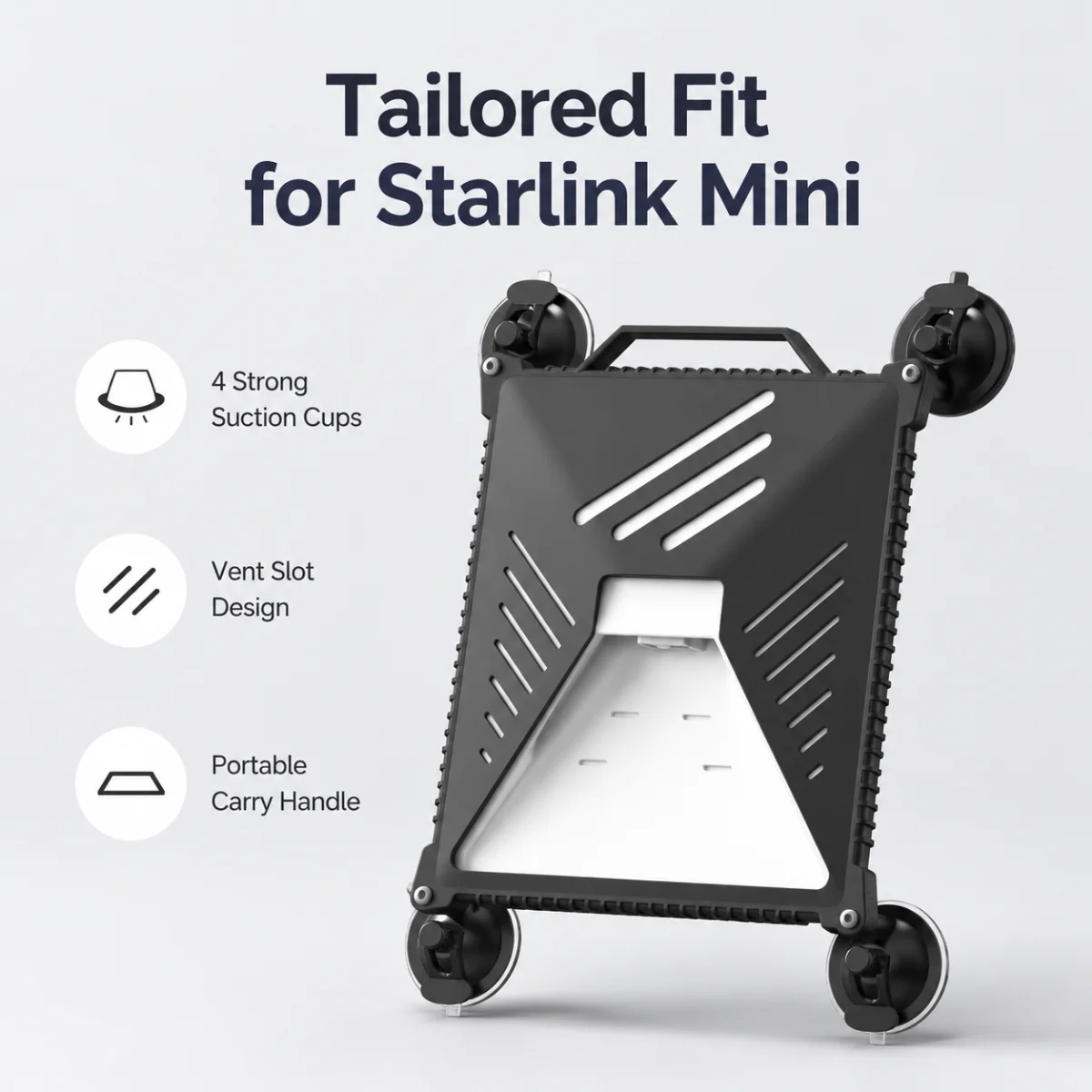 

Starlink Mini Case with Suction Cup Mount Silicone Waterproof Cover for RV Window Glass Mini Starlink Antenna Holder Protector
