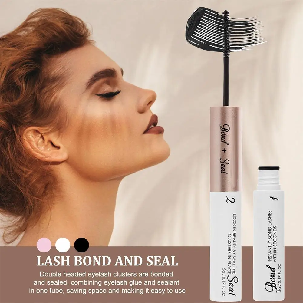 まつげボンド＆シール 2 in 1 速乾性まつげ接着剤＆シーラー 防水 強力キープ クラスタまつげ接着剤 ボンド＆シール (クラスター用)