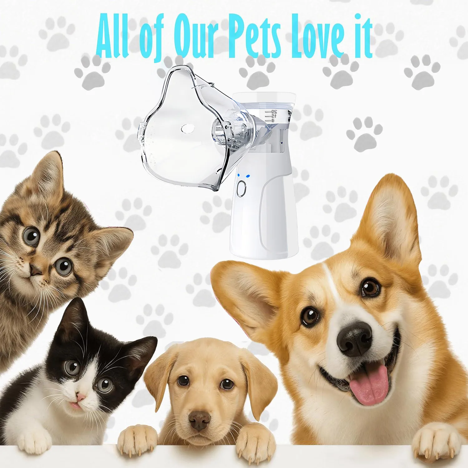 Electronic Pet Nebulizer for Cats and Dogs - Portable Animal   Nebulizer for Breathing & Respiratory Care