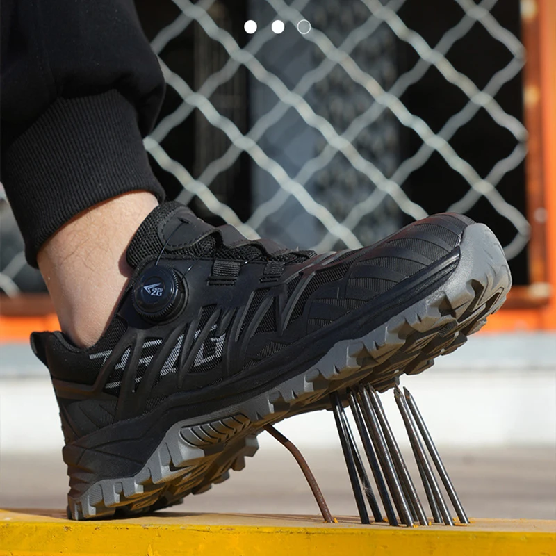 Waliantile New Men Work Safety Shoes For Construction Anti-smashing Safety Boots Puncture Proof Slip-resistant Safety Shoes Male