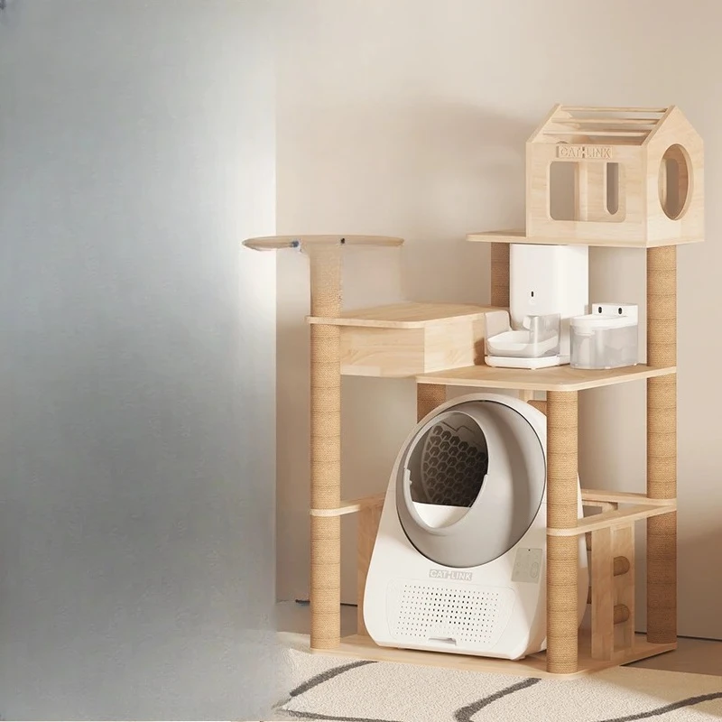 

TQH ящик для кошачьего туалета, специальная рамка для лазания для кошек, счастливый угловой ящик для хранения, рама для лазания для кошек из цельного дерева