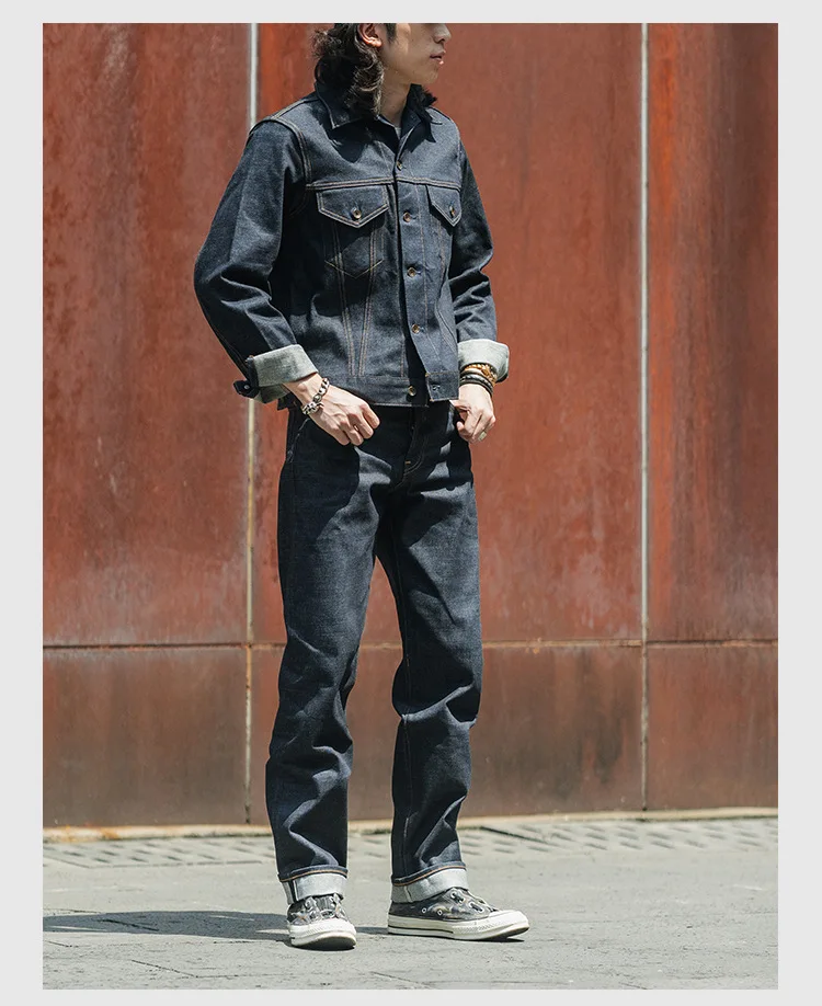 سترة غير مخزنة 3rd 557 من قماش الدنيم ذات الأذن الحمراء الأصلية #3