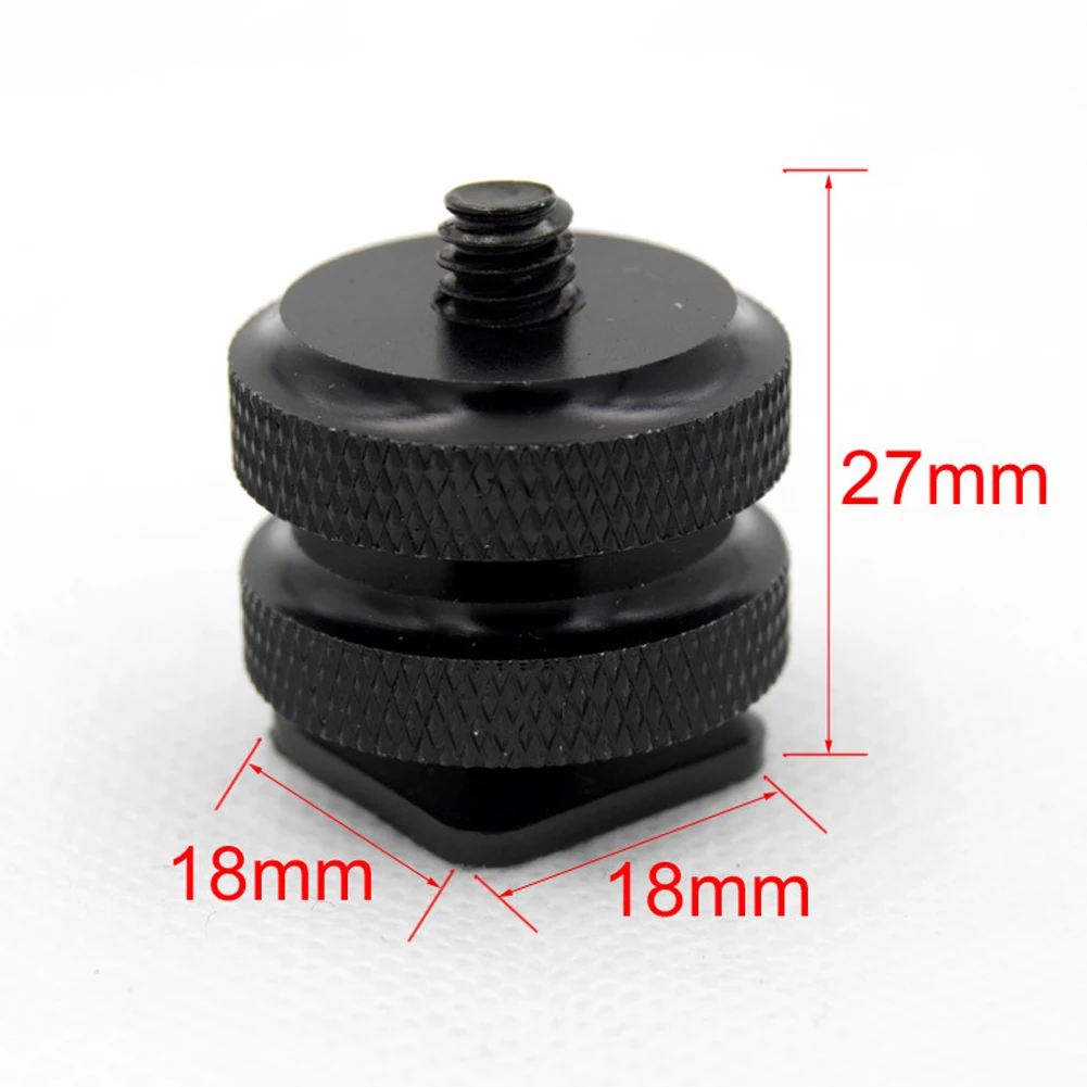 1/4 Inch Tripod Screw To Flash Hot Shoe Adapter Black Screw Adapter Tripod Bracket Hot Shoe Mount for Camera Studio Accessory