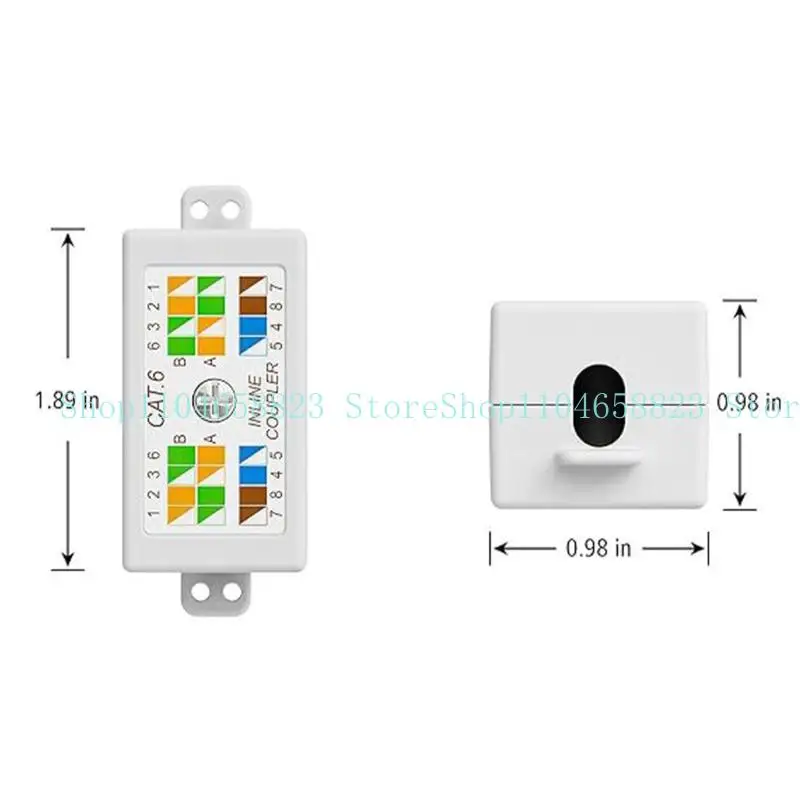 Cat6 Junction Box RJ45 Splices Connector Unshielded Down Type Coupler untuk Aksesori Kabel Ethernet Cat6