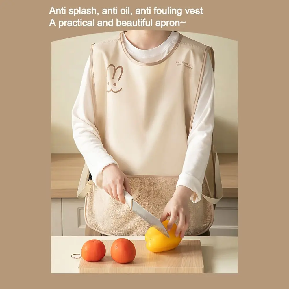 Waterproof Stain-Resistant Apron Wipeable Hands Vest Style Kitchen Aprons Breathable Anti Dirty Sleeveless Apron