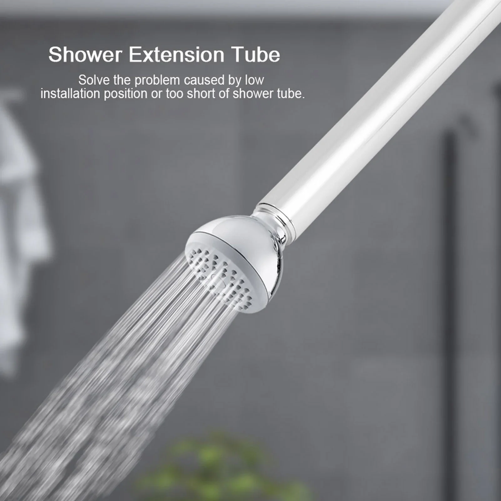 10cm/4inch Shower Extension Tube Round Shower Arm 201 Stainless Steel Shower Extension Tube Chrome Plating Bathroom Accessories
