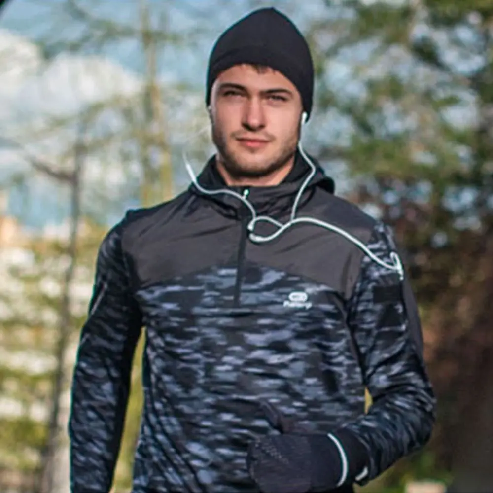 Jednokolorowe zimowe czapki do biegania Klasyczne czapki z czaszkami Cieplejsza sportowa czapka Szybkoschnąca miękka czapka sportowa Bieganie Zima Jesień — zdjęcie 3