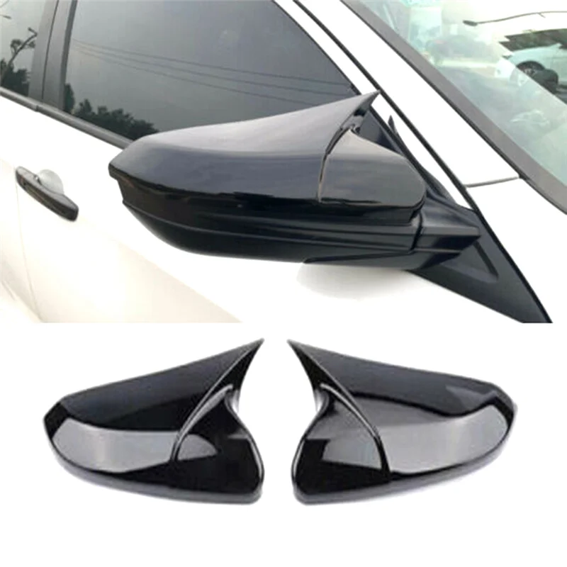 

Left+Right Exterior Rear View Mirror Cover For Honda Civic 10Th 2016-2021 OX Horn Rear View Side Door Wing Mirror Cover-A61E