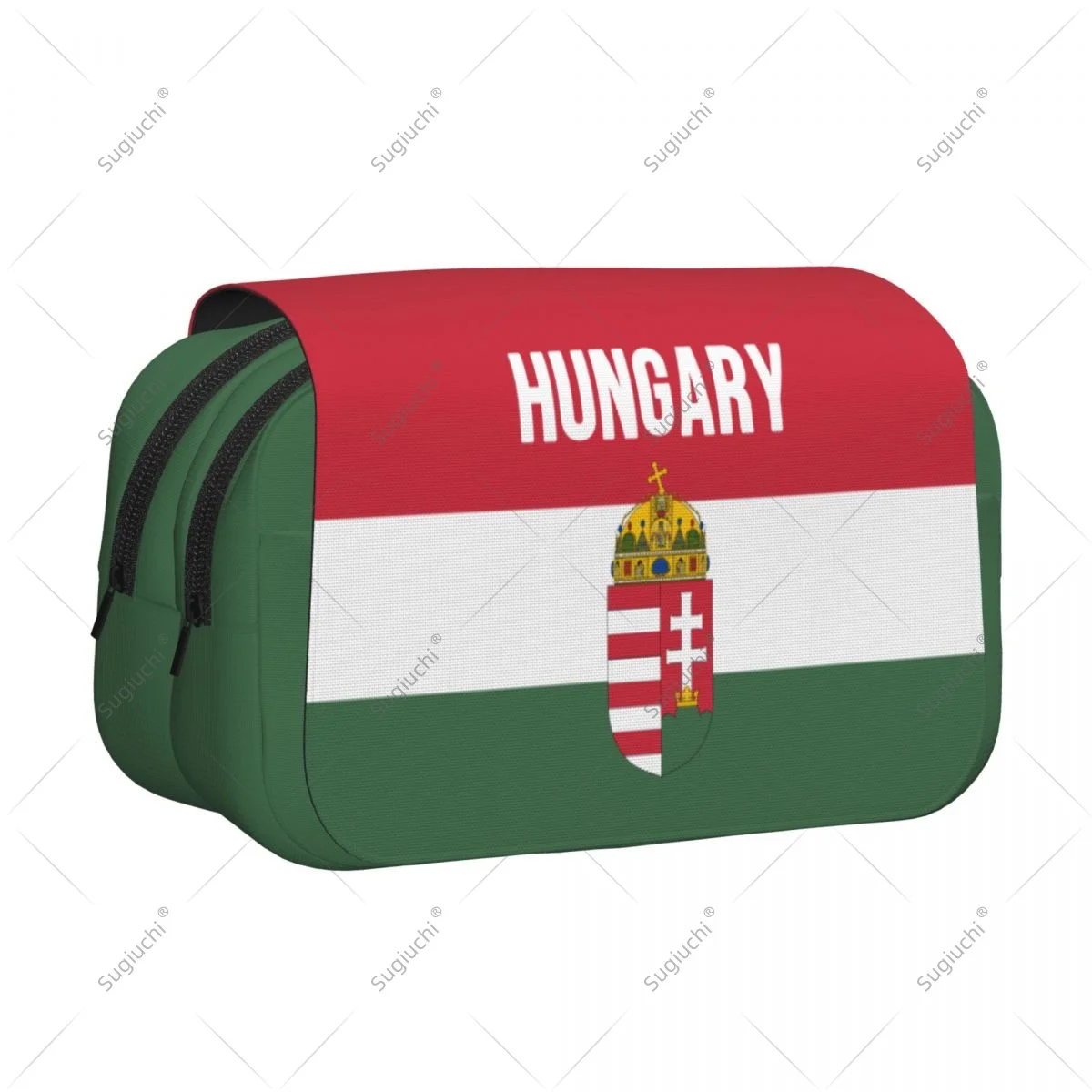 Pencil Case Scissors Bags 3D Hungary Flag Double-layer Oxford Cloth Stationery Storage Pen Box Case