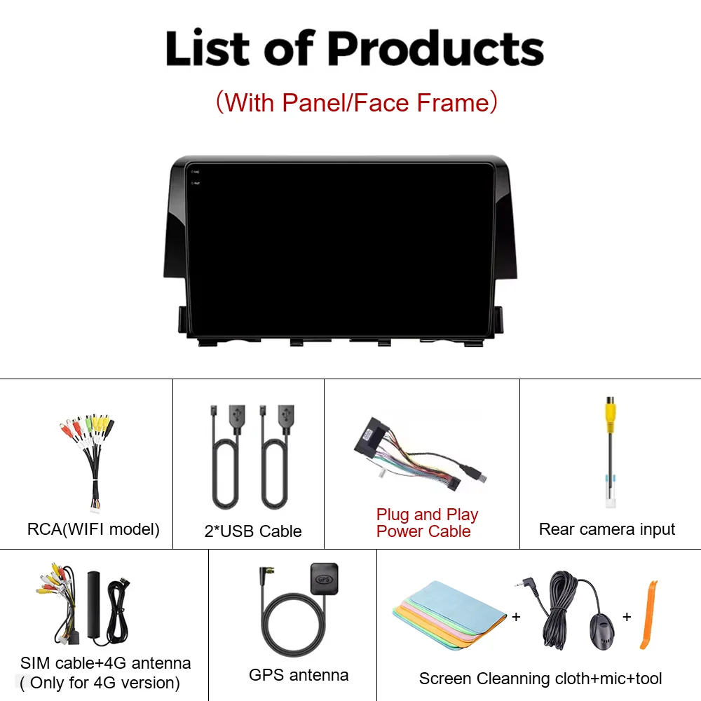 Picture 7: Android 16 Car Radio For Honda Civic 10th 2015 2016 2017 2018 2019 2020 2021 Player Wireless Carplay Android Auto Car Multimedia
