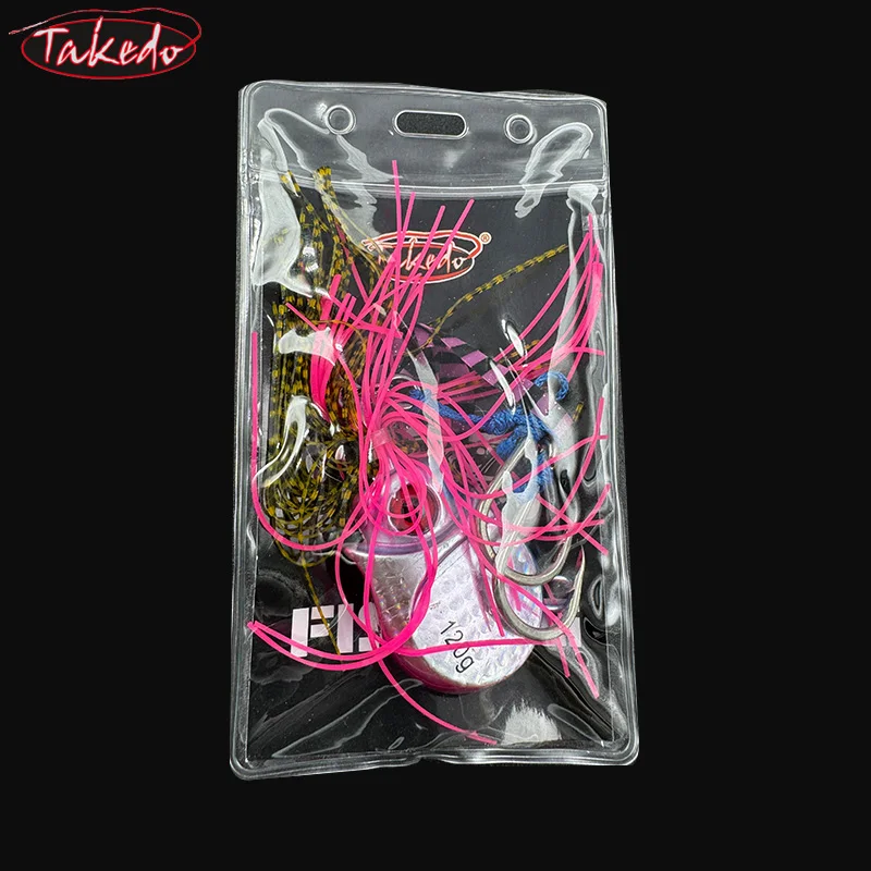 TAKEDO 80G 100G 120G Octopus Fishing Lure Metal Jig Head Trolling Lures Tuna Jigbait Rubber Skirt Bait With bk*Assist Hook