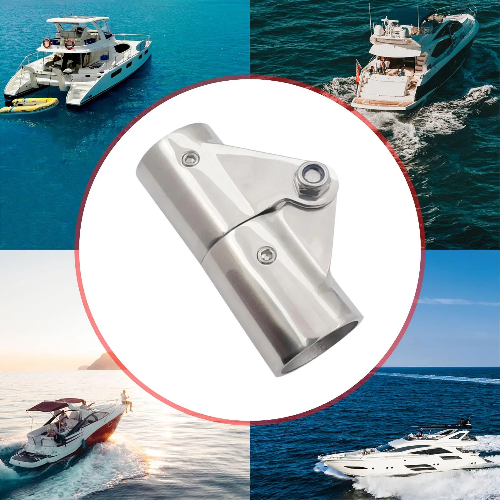 Boat Tube Connector Folding Swivel Coupling Tube Pipe Connector Easy Installation Hardware for Folding Awnings Flagpoles