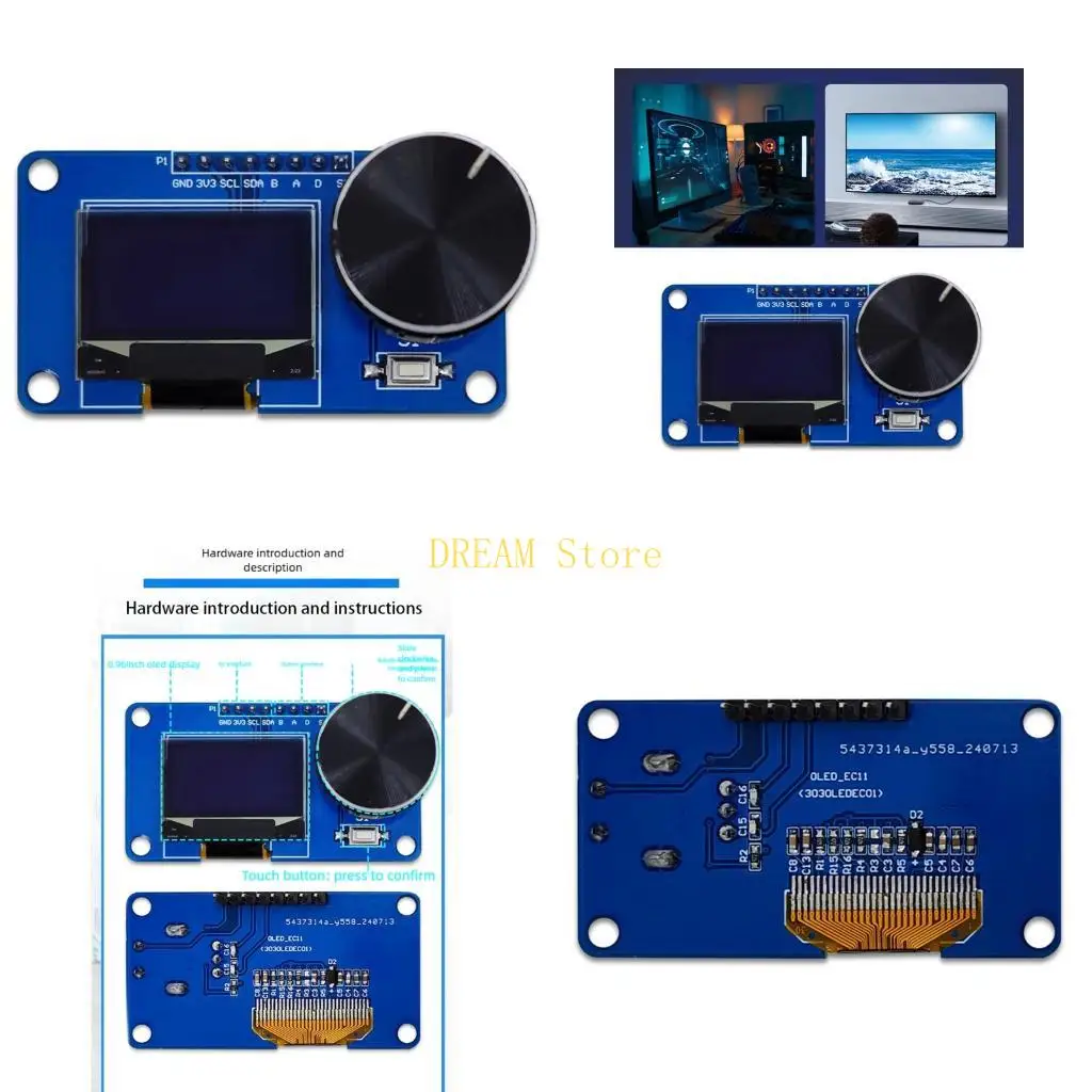 

Программируемый компонент дисплея с подробным вращающимся процессором и двойными физическими переключателями для проектов DIY,