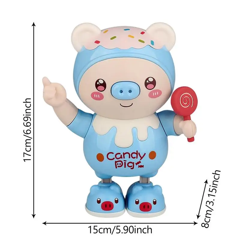 Musical Learning Dancing Baby Pig Toy With LED Light Interactive Toy With Swing Light Music Cute Cartoon Pig Toy Gift For Kids