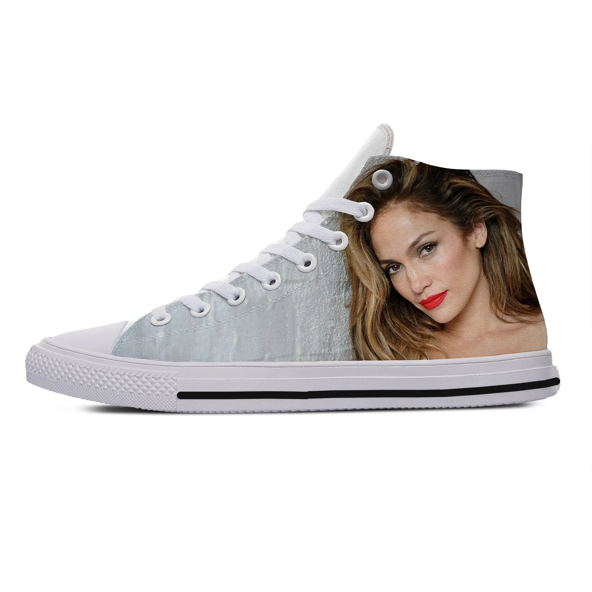 Hot Jennifer Lopez Zingen In Je Muziek Geef Me Life Shoes Lichtgewicht Leisure Ademende Boardschoenen Hoge Top Canvas Schoenen