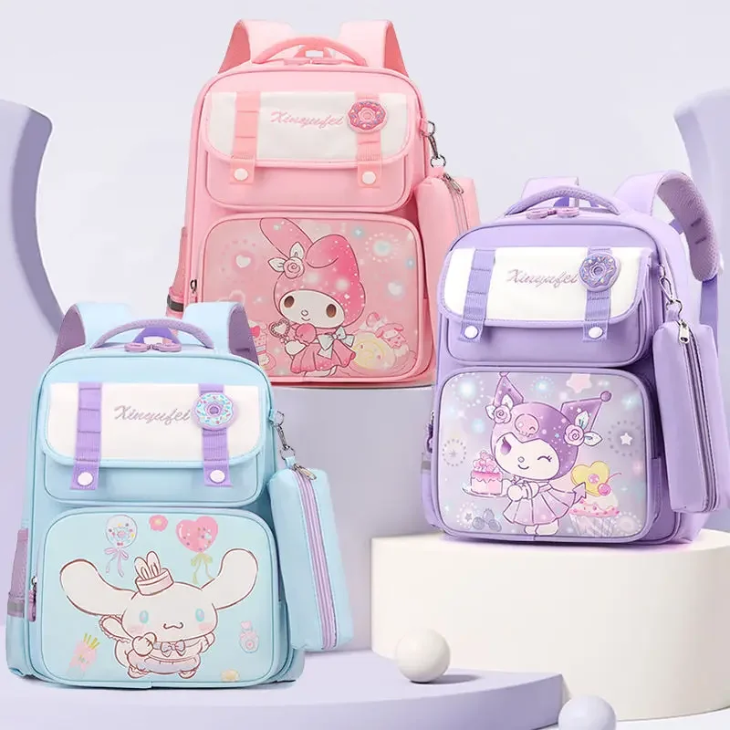 

Cute Sanrio My melody Kuromi Cinnamoroll new creative cartoon pattern large-capacity weight-reducing spine protection backpack