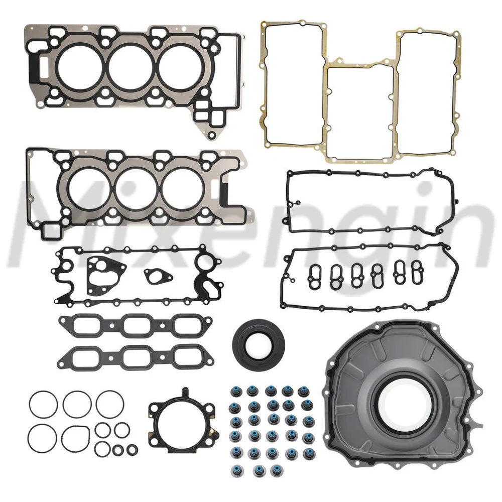 Peças de motor conjunto junta cabeça kit corrente dentada pistão kit rolamento caber 306ps aj126 3.0 v6 gás para jaguar xe land rover 3.0l 12-21