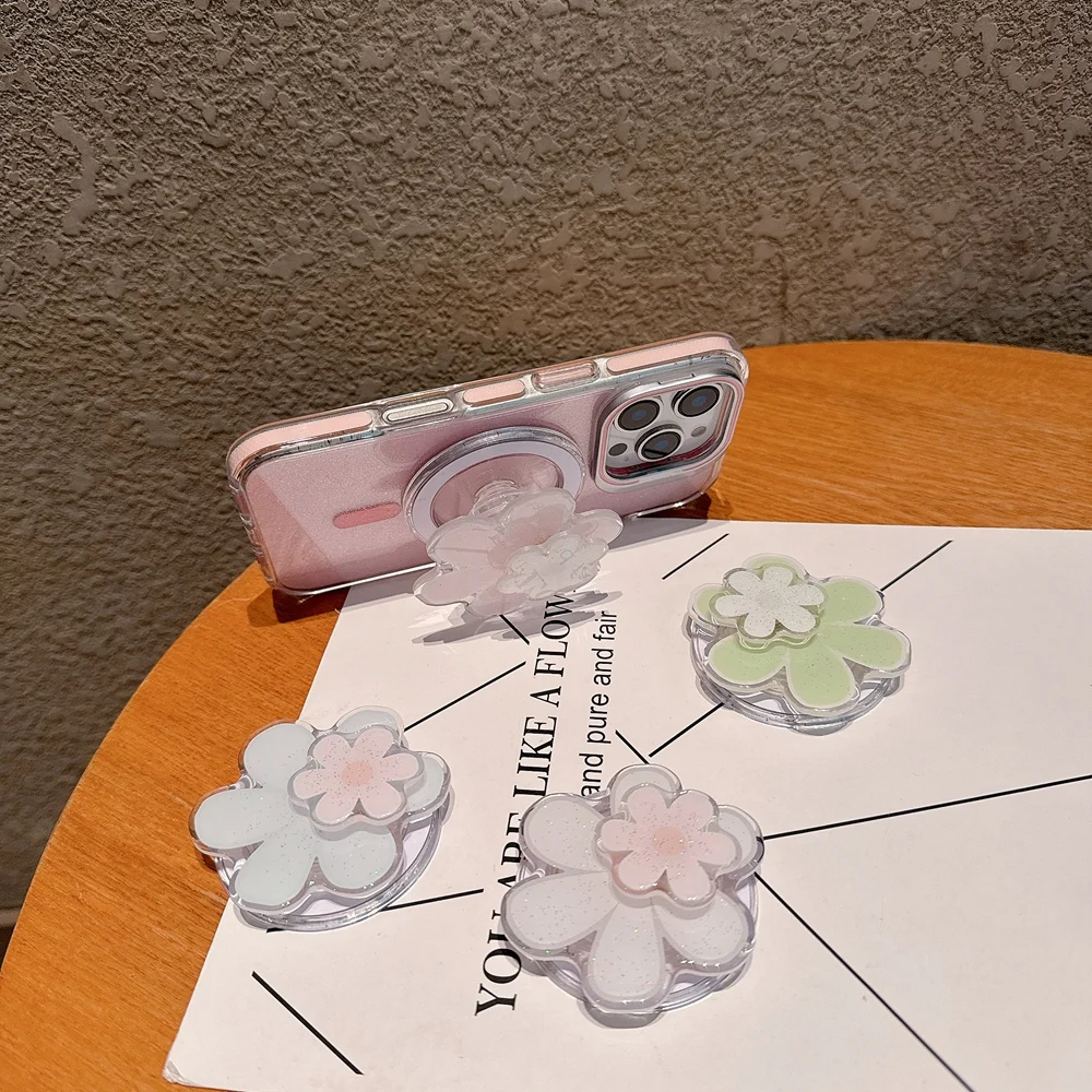 

Магнитная подставка в корейском стиле с цветком для iPhone 16, 15, 14 Plus 12, 13 Mini 17 Pro Max 16e 17, кронштейн для телефона Air Magsafe