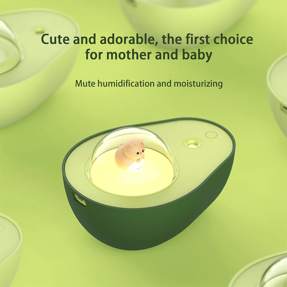 1 шт., 240 мл, портативный USB беспроводной увлажнитель для ароматерапии с авокадо-очиститель воздуха для спальни с шеппером, тихая работа, ночь