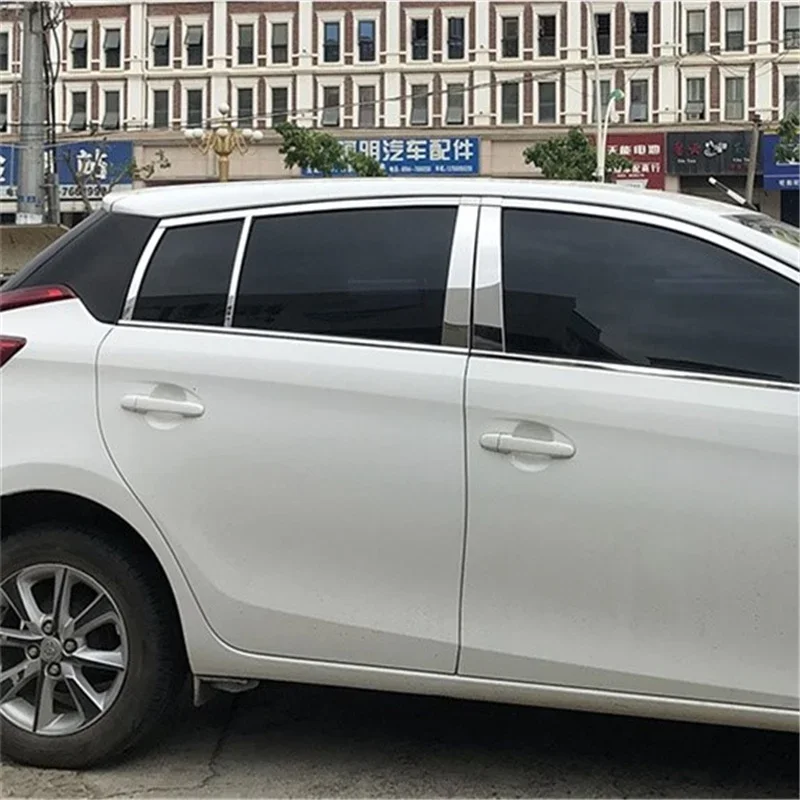 

WELKINRY For Toyota Yaris XP150 2014-2022 Stainless Steel Car Body Door Window Central Middle B Column Pillar Post Cover Trim