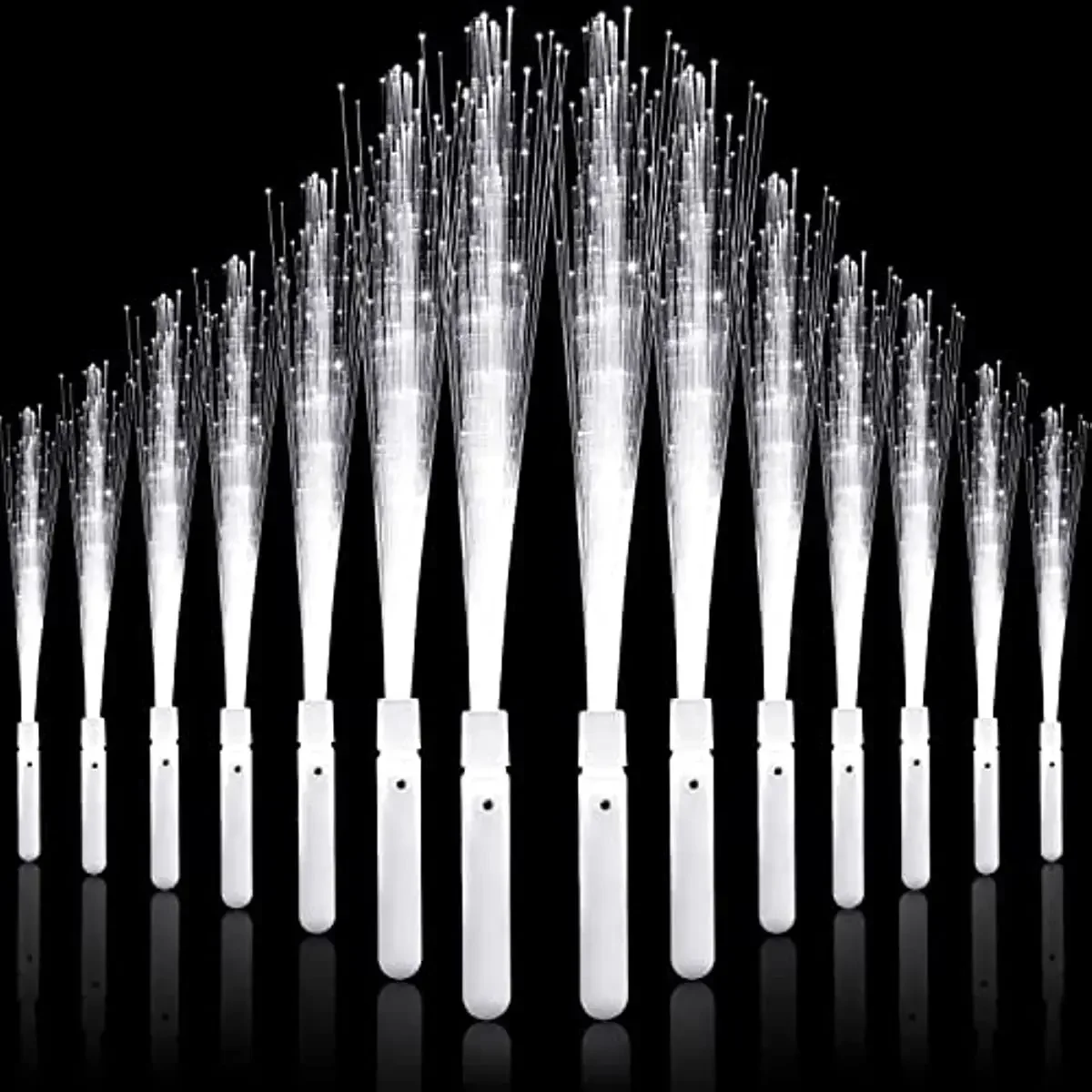 30Pieces Glow Fiber Optic Wand LED Light Up Fiber Optic Stick 3 Modes White Glow Stick for Wedding Birthday Party Bridal Shower