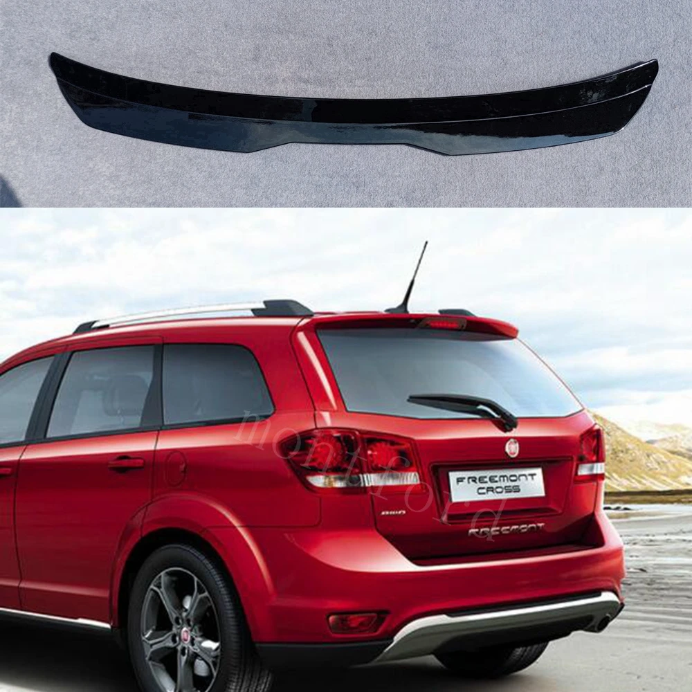 Rear Roof Lip Spoiler For FIAT FREEMONT 2010-2018 For Dodgey Journe ABS Plastic Gloss Black Car Tail Wing Universal Spoiler Wing