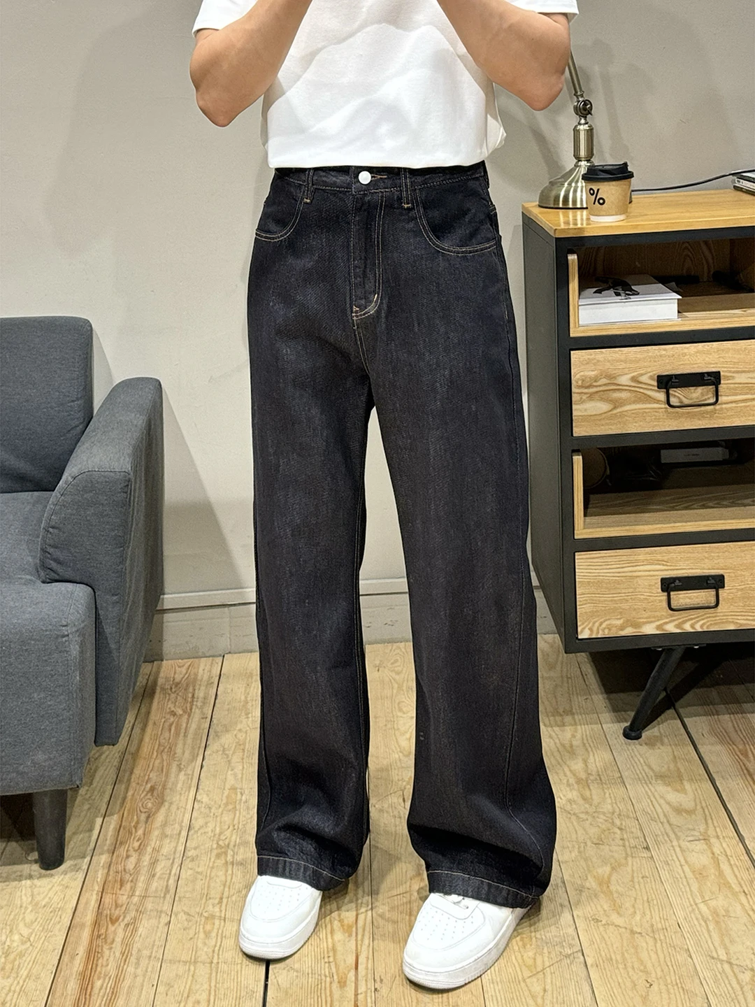 

Original Bla Wide Leg Men's Jeans Autumn Knife A-Line Pants CleanFit Straight Micro Flared Long Trousers Casual Vintage
