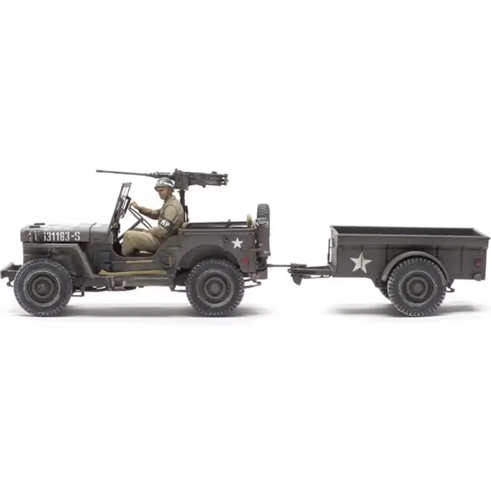 Takom 2126 1/35 U.S.ARMY 1/4 Ton Utility Truck with 1/4 Ton Utility Trailer & MP Figure Model Kit