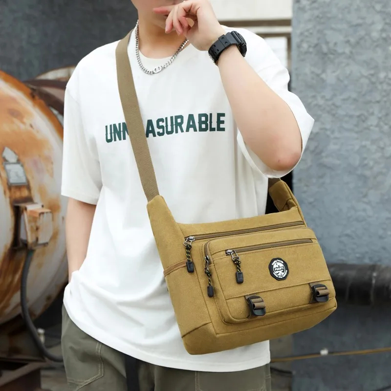 Man Canvas Shoulder Bag Messenger Bag Shopping Handbag Male Travel Casual Crossbody Bags Shopping Men Tote