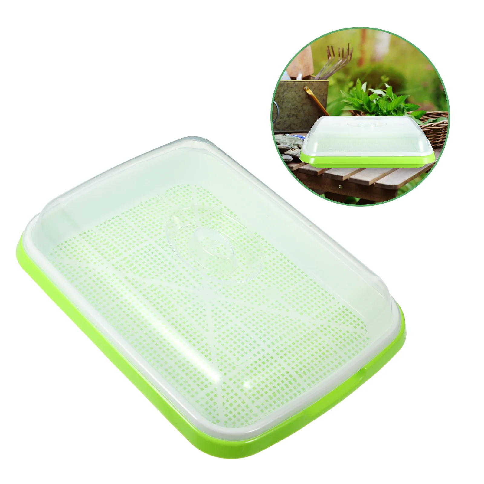 

1 Set Bean Sprouter Tray Soil-Free Sprouting Kit Sprouter Tray Cover for Hydroponic Germination Wheatgrass Soybean Mung
