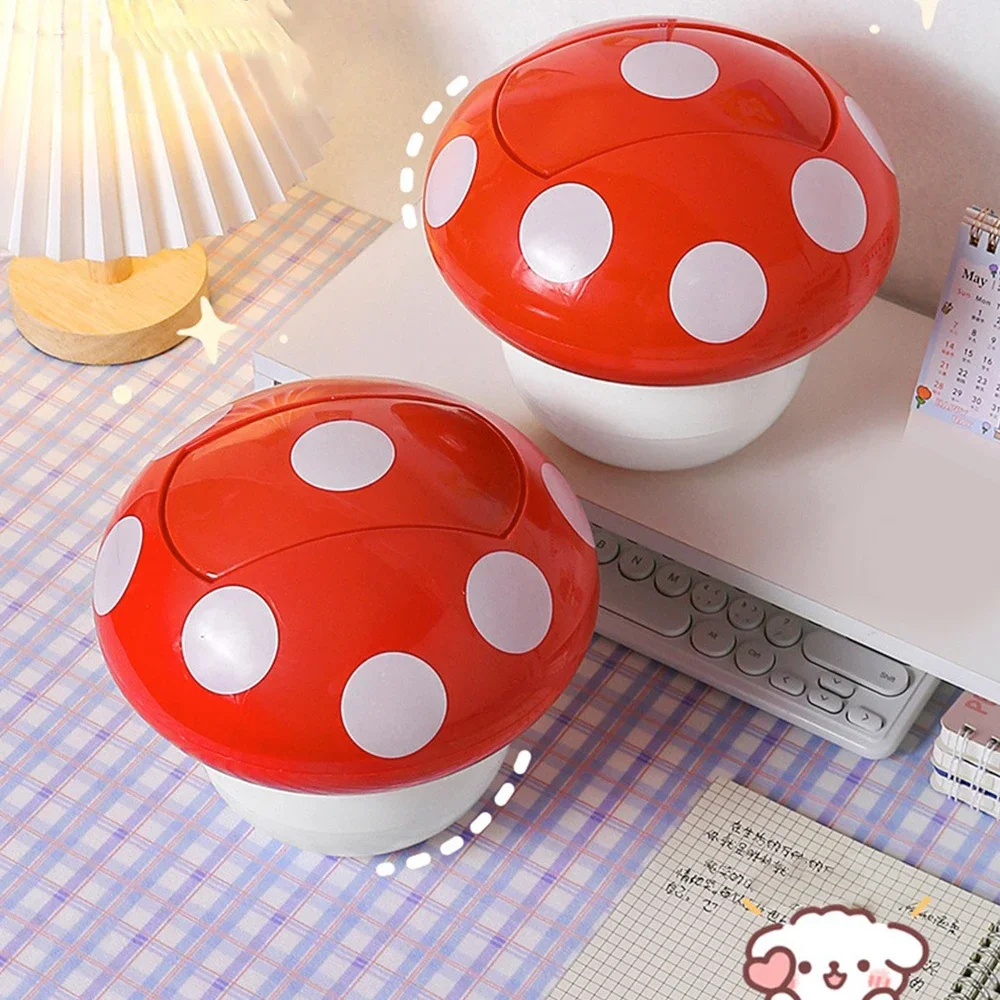 

Cute Desktop Trash Can Removable Design Smooth Edge Mushroom Desktop Trash Desktop Trash Household Storage Barrel Car Trash Can