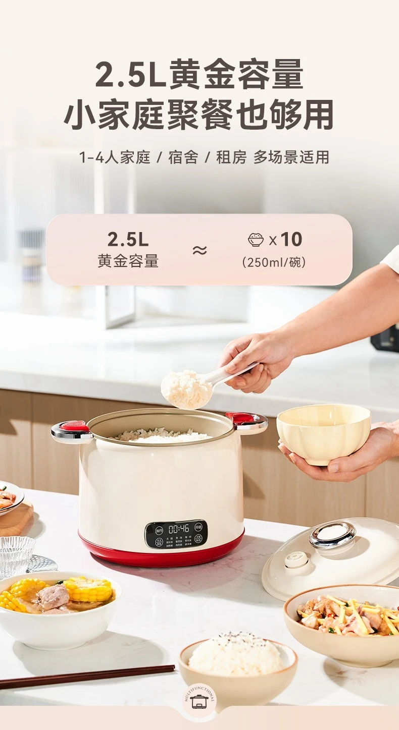 Haushalt 2L kleiner Reistopf Eintopf Multifunktionaler kleiner Kochtopf