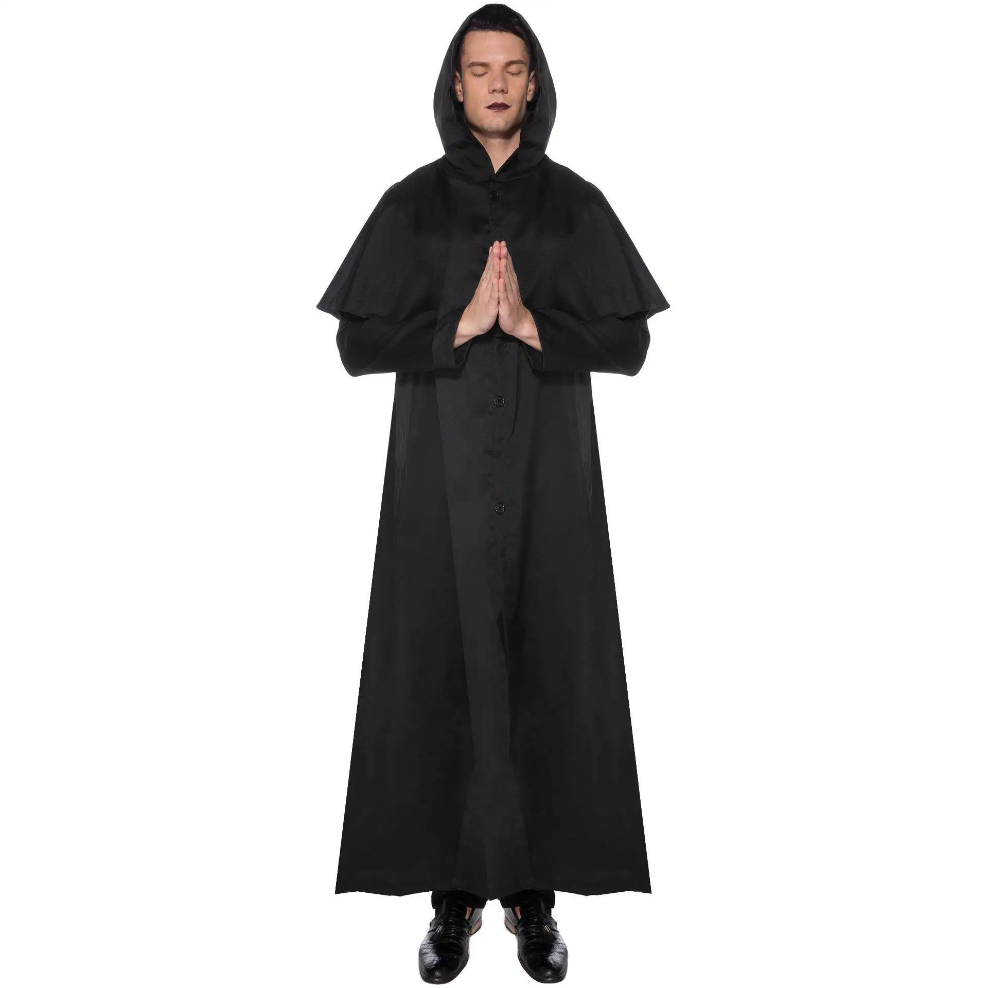 

Мужской косплей, халат волшебника, сценический костюм, призрак смерти, священник, плащ с капюшоном, Хэллоуин, трансграничная этническая моя