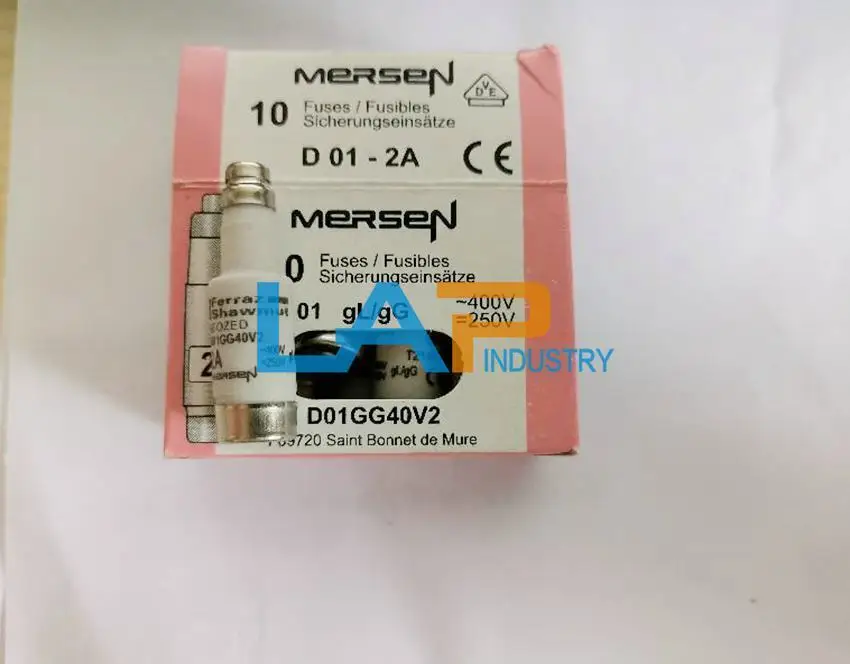 10PCS/BOX New For MERSEN Fuse D01GG40V2 400V 2A