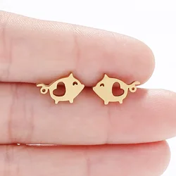 2024 new fashion stainless steel love pig earrings product temperament all match birthday anniversary earrings small gift