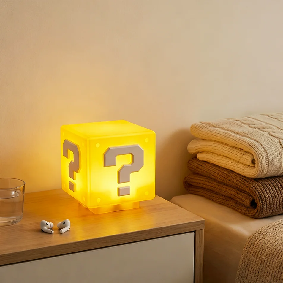 2026Question Block Lamp with Sound Effects USB Powered LEDNight Light for Gaming Room Decor  for Gamers Classic Pixel Art Design view 6