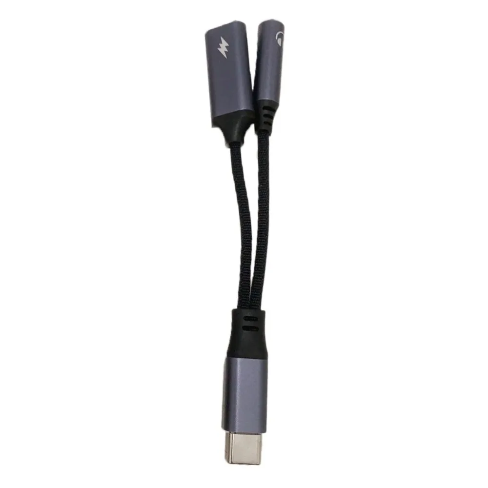 PD 60W USB C To 3.5mm Adapter Universal Dual Type 2 in 1 USB C Splitter High-Speed Multi-Function Type-C To AUX Adapter