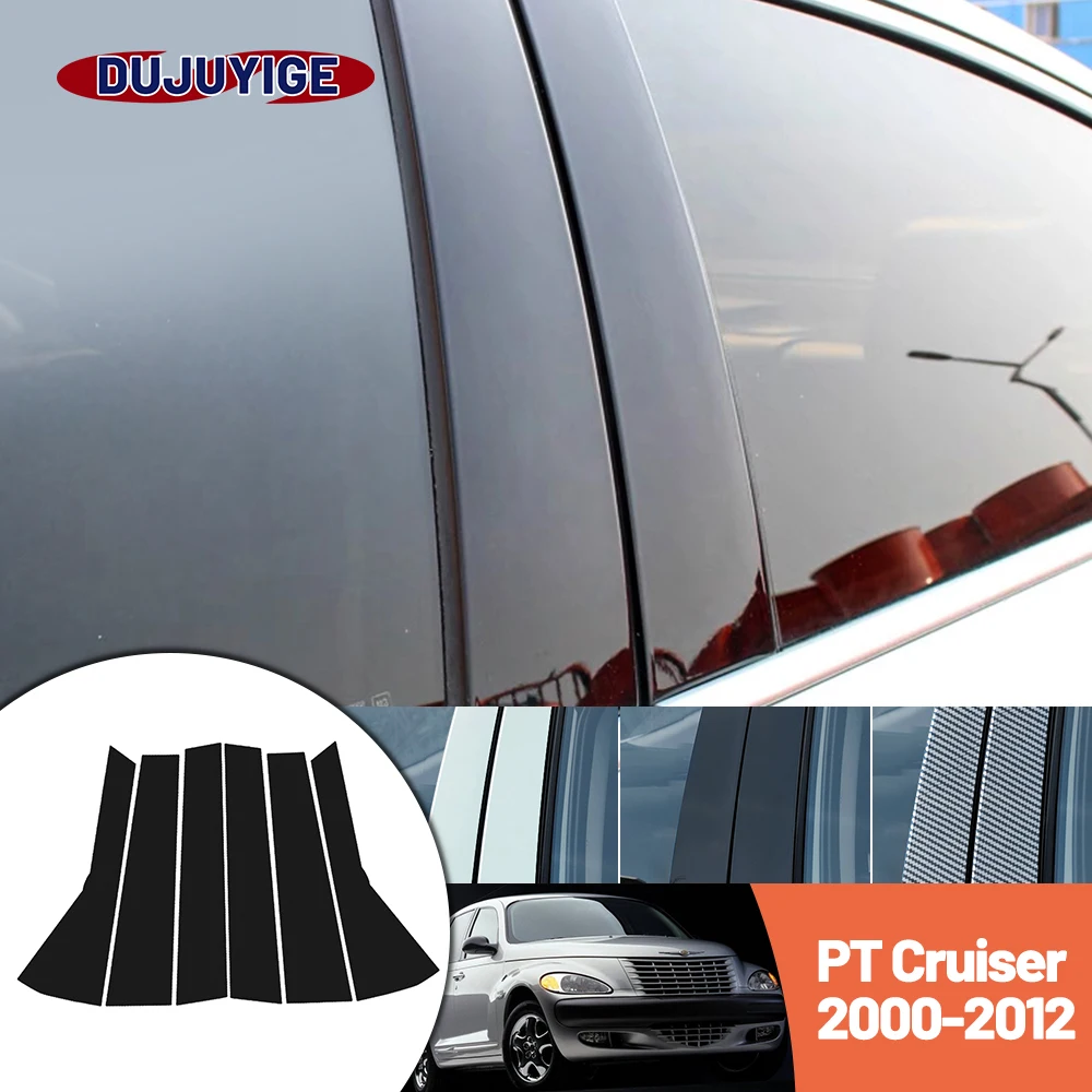 

Bright black carbon fiber door and window B C Pillar sticker suitable For Dodge PT Cruiser 2000-2012 2001 2002 2003 2004 2005