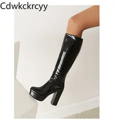 Autumn and winter fashion Tall barrel high-heeled Women's Boots pinkycolor Super-high heel Women's Shoes high 12cm size 34-48