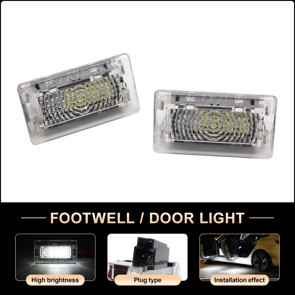 White LED Side Door Step Courtesy Light Footwell Trunk Lamp Car Accessories Auto  For Tesla Model S Model X Model 3