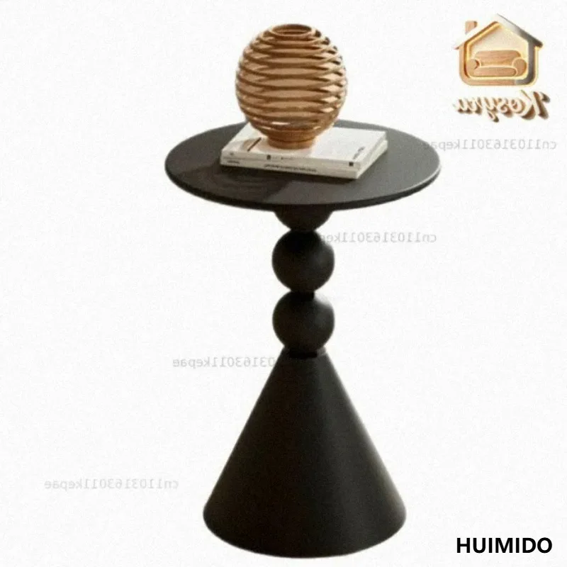 Wrought iron small apartment cream wind living room creative coffee table wrought iron balcony small round table sofa edge table