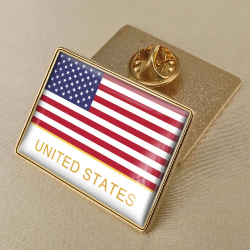 American flag crystal dropper badge brooch, flags of various countries around the world brooch