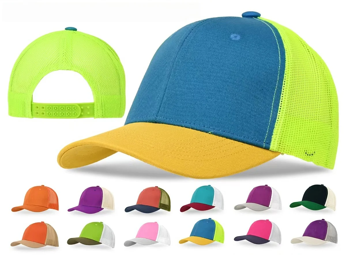 Hot Sale Unisex Cap Slight Curved Brim Style Trucker Hat Men & Women Casual Outdoor Breathable Summer Cap