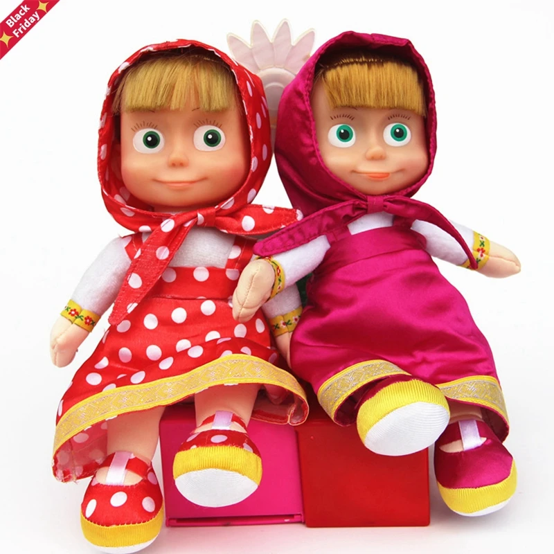 Figuras de dibujos animados de Masha para niñas, juguetes de peluche, princesa rusa Adorable, regalos para niños, hermana bebé