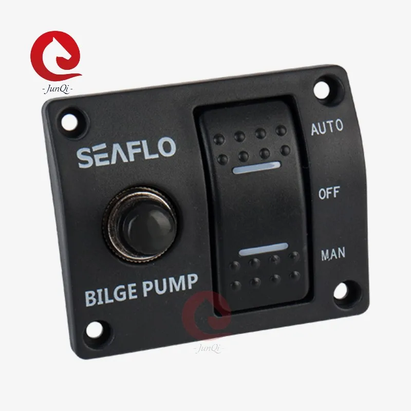 12V 24V 3-Way Bilge Pump Switch Panel Auto/Off/Manual 12V 24V with LED Indicator Built-In 15A Circuit Breaker Boat Accessory