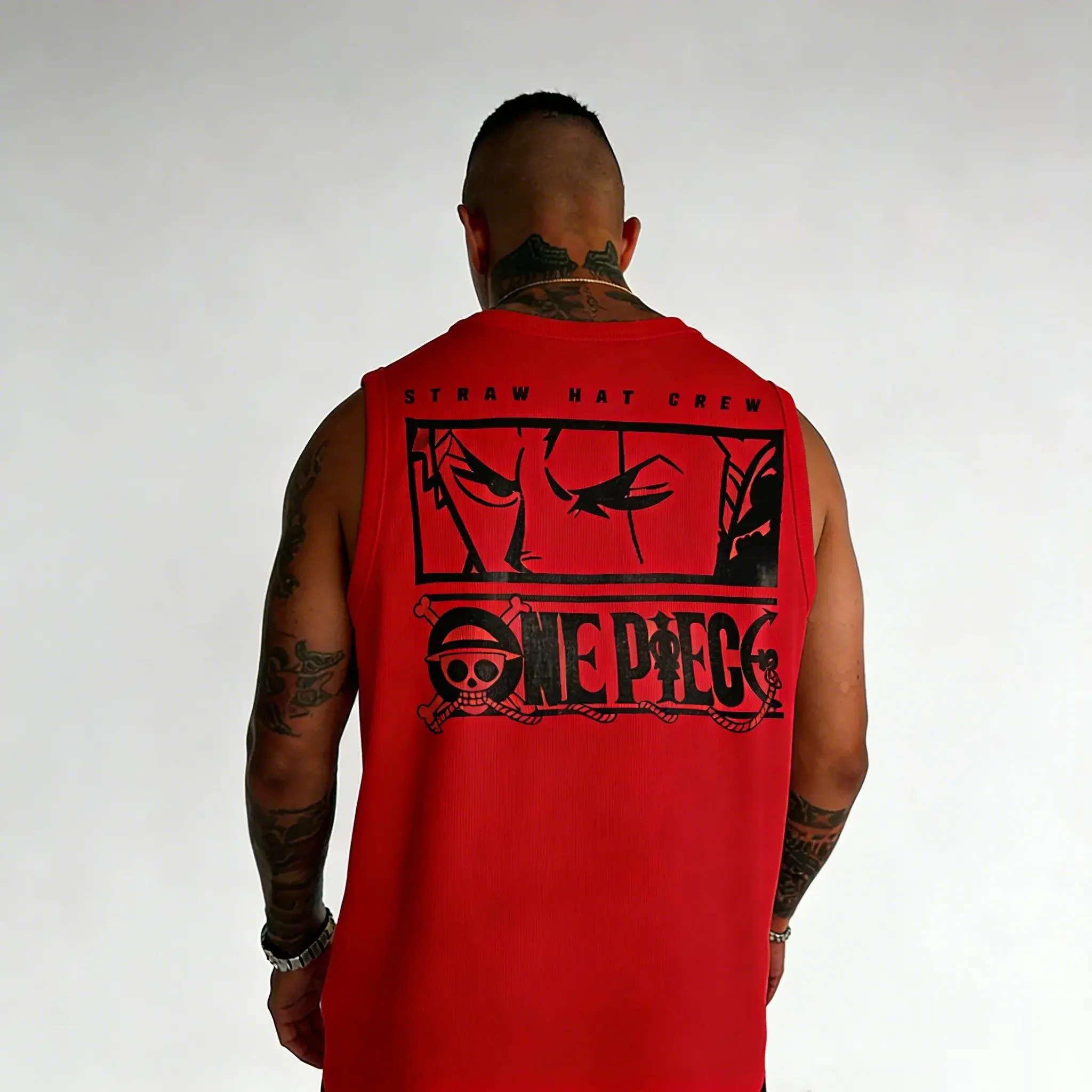 2026 Summer Hot Men's Gym Fitness Sleeveless Shirt STRAW HAT CREW Anime Quick-drying Vest Casual Tank Tops Sports Clothing