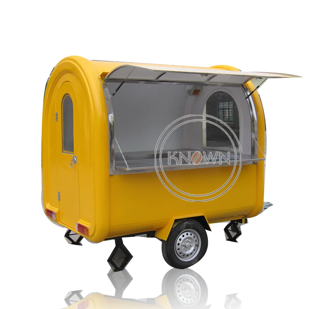 

2019 new design hotdog food kiosk 220cm long food trailer multifunctional mobile food cart