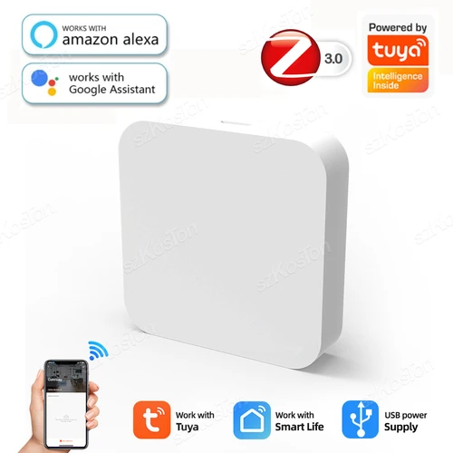 Imagen 1 del producto Tuya Smart Life APP Zigbee 3,0 Hub de enlace dispositivo de automatización del hogar inteligente Control remoto puente inalámbrico funciona con Alexa Google