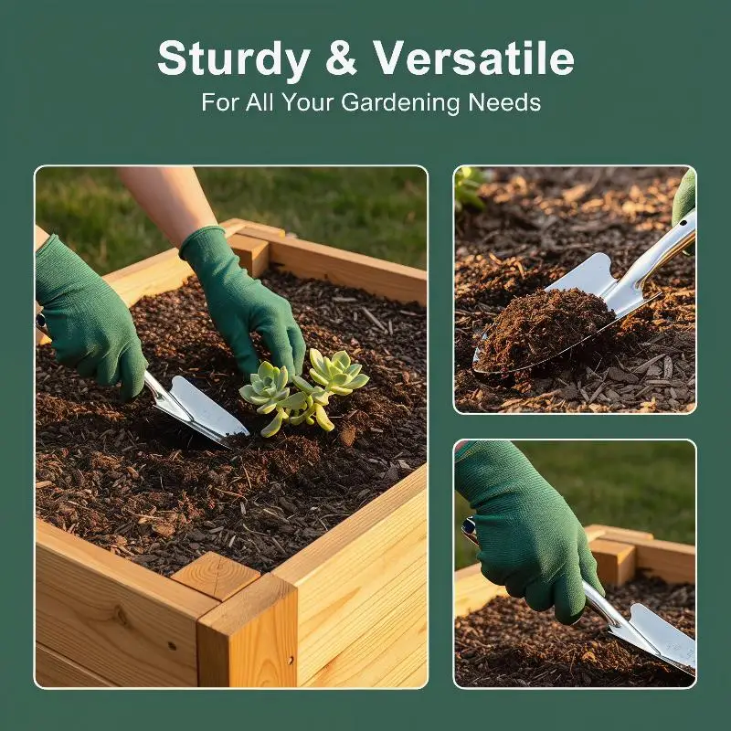 Compact and Sturdy Stainless Steel Small Shovel for All Your Flower Planting and Gardening Tasks